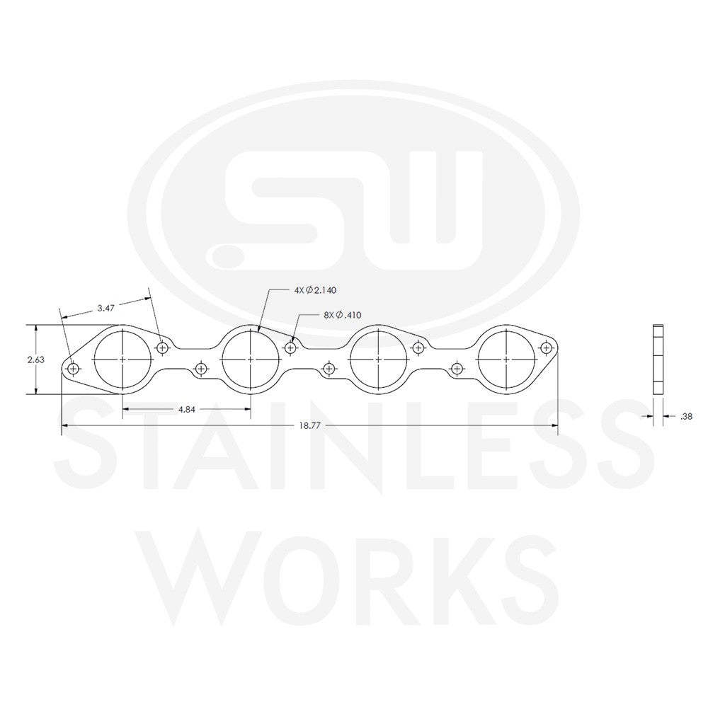 Stainless Works Header Flange BBC 2-1/8" Port - Apollo Off-Road