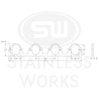 Stainless Works Header Flange BBF 2-1/4" Flat Oval Port - Apollo Off-Road