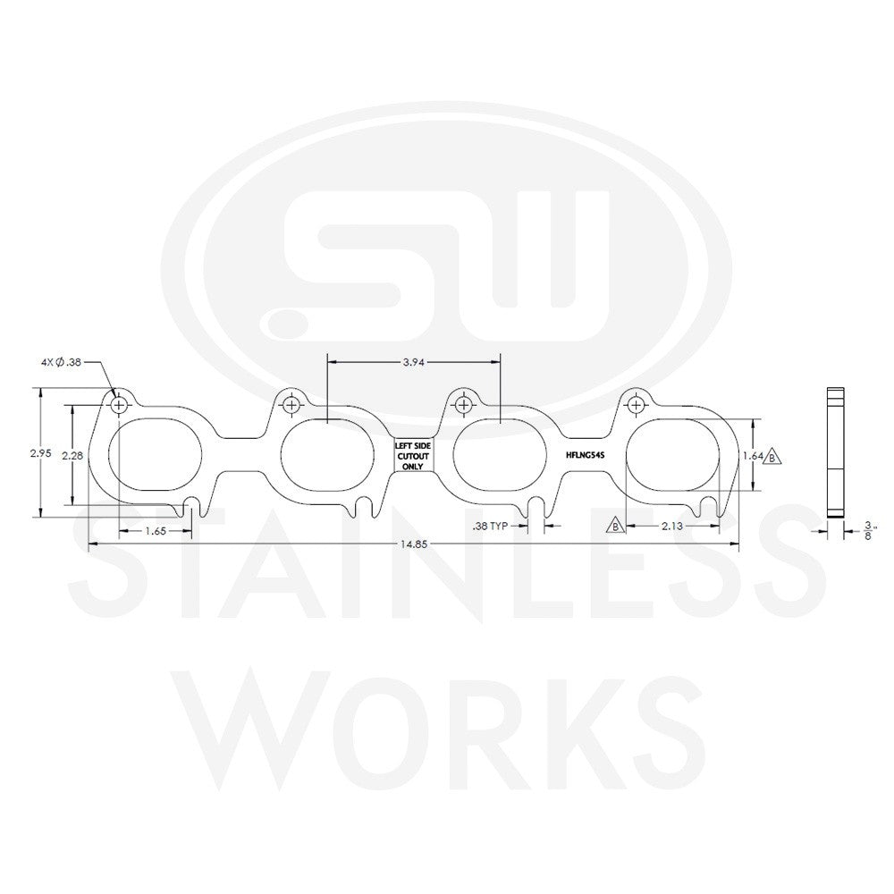 Stainless Works Header Flange Ford 1-7/8" Wide Oval Port - Apollo Off-Road
