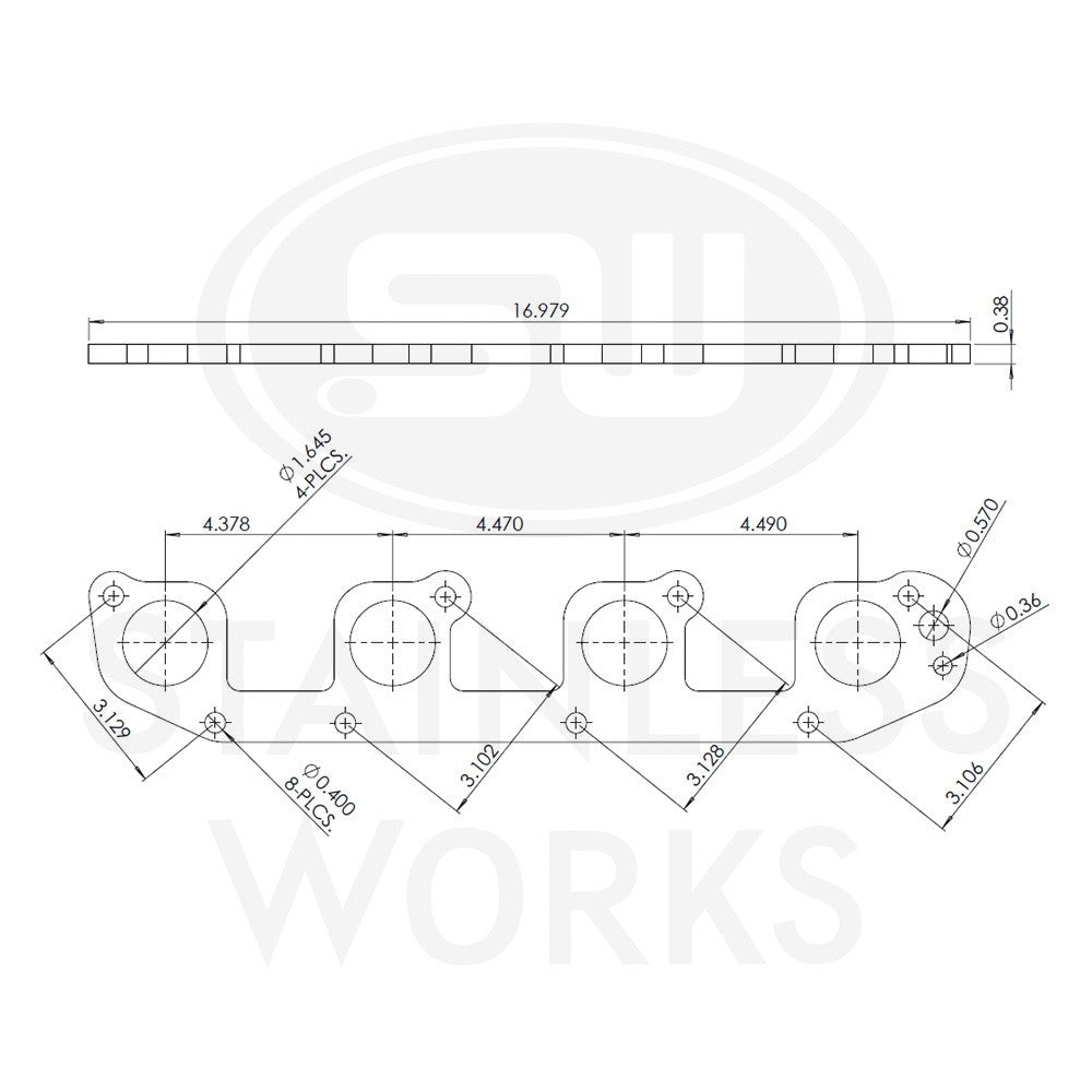 Stainless Works Header Flange Hemi 1-5/8" Round Port - Apollo Off-Road