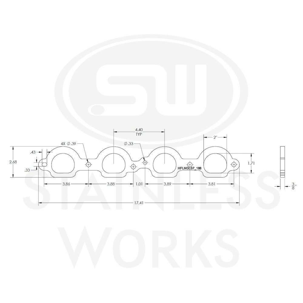 Stainless Works Header Flange LS 1-7/8" D Port - Apollo Off-Road