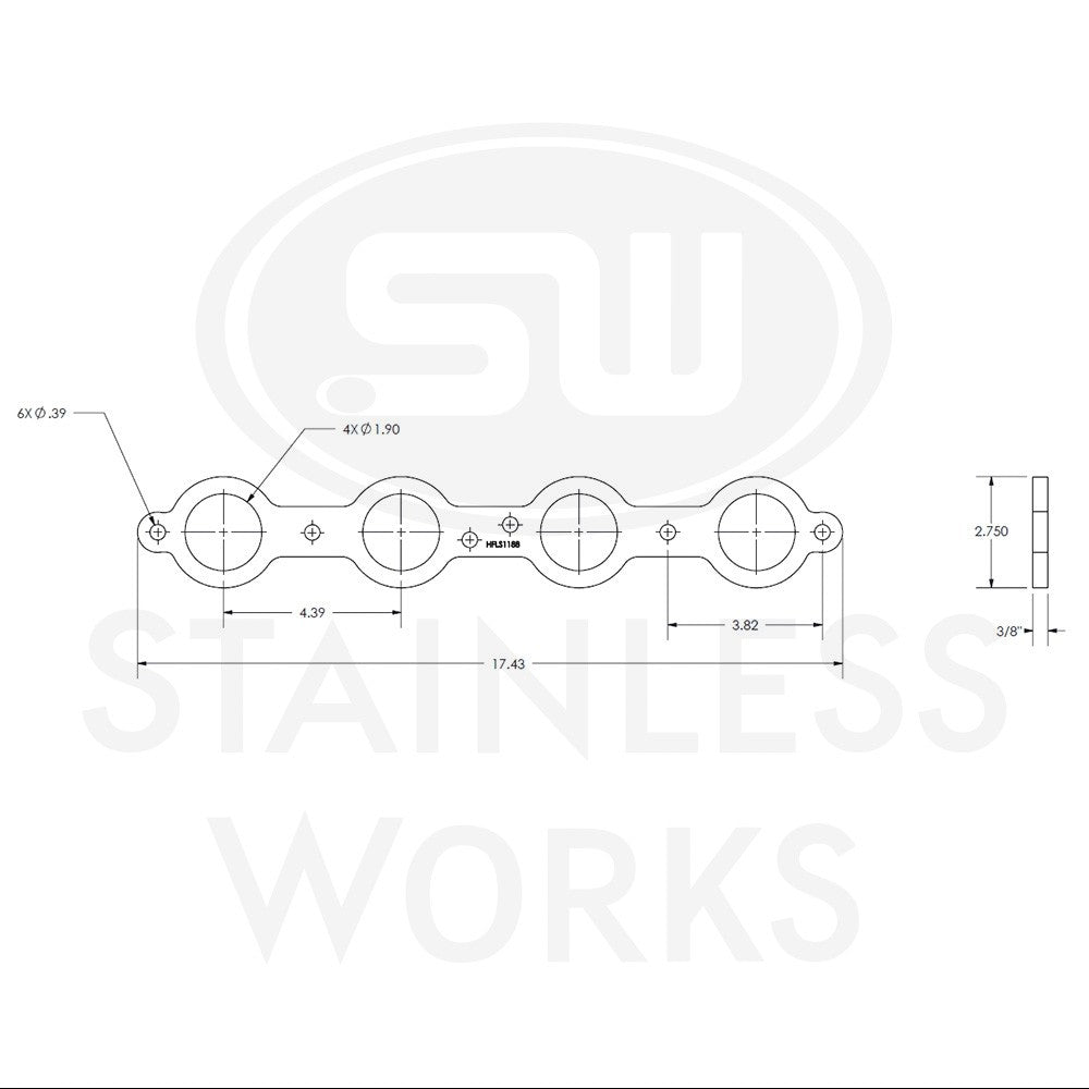 Stainless Works Header Flange LS 1-7/8" Round Port - Apollo Off-Road