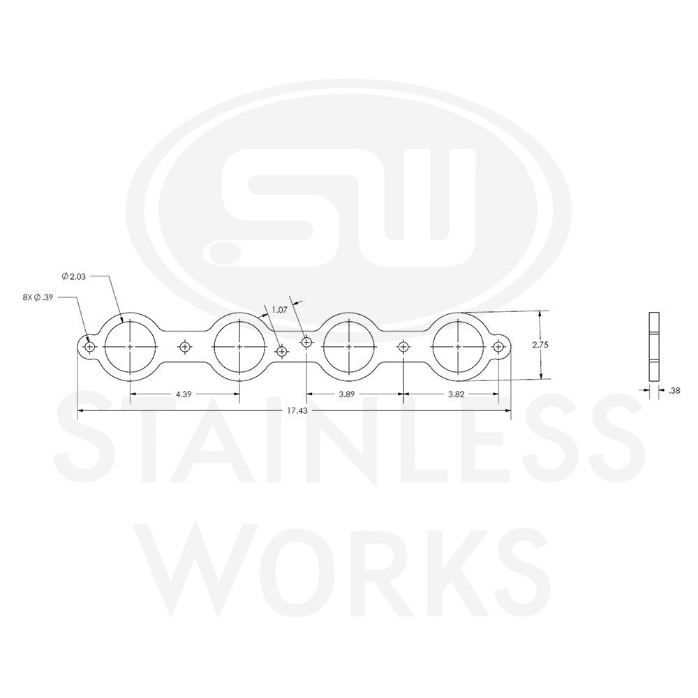Stainless Works Header Flange LS 2" Round Port - Apollo Off-Road