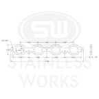Stainless Works Header Flange LT1/LT4 2" Port Matched - Apollo Off-Road