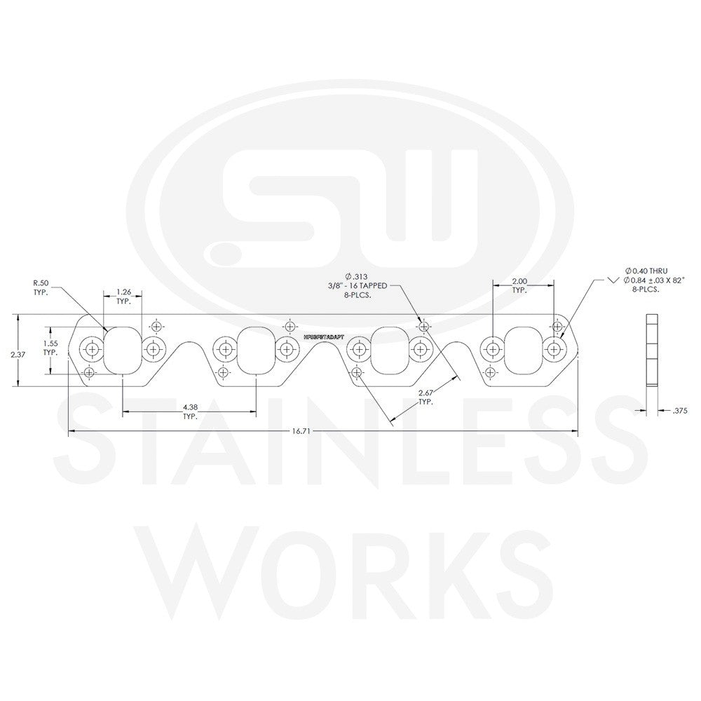 Stainless Works Header Flange Port Adapter 1-7/8" to 2" - Apollo Off-Road