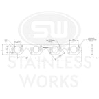 Stainless Works Header Flange Port Adapter 1-7/8" to 2" - Apollo Off-Road