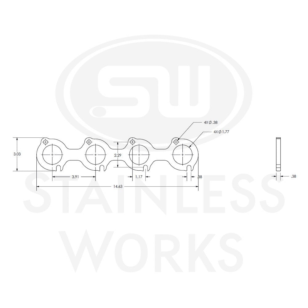 Stainless Works Header Flange SBF 1-3/4" 2V Round Port - Apollo Off-Road