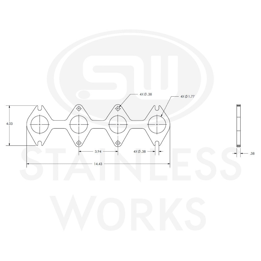 Stainless Works Header Flange SBF 1-3/4" 3V Round Port - Apollo Off-Road
