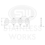 Stainless Works Header Flange SBF 1-3/4" 3V Round Port - Apollo Off-Road