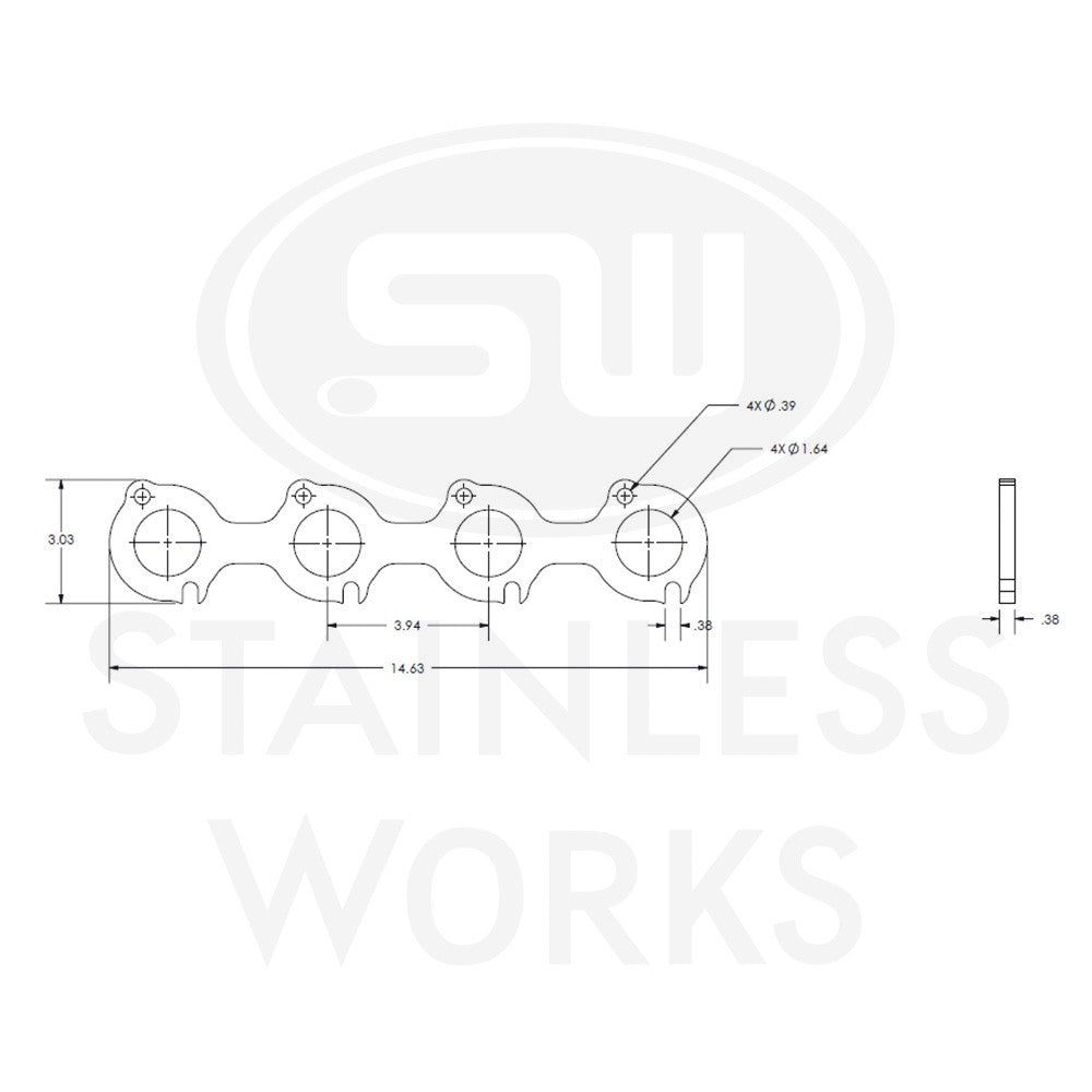 Stainless Works Header Flange SBF 1-5/8" 2V Round Port - Apollo Off-Road