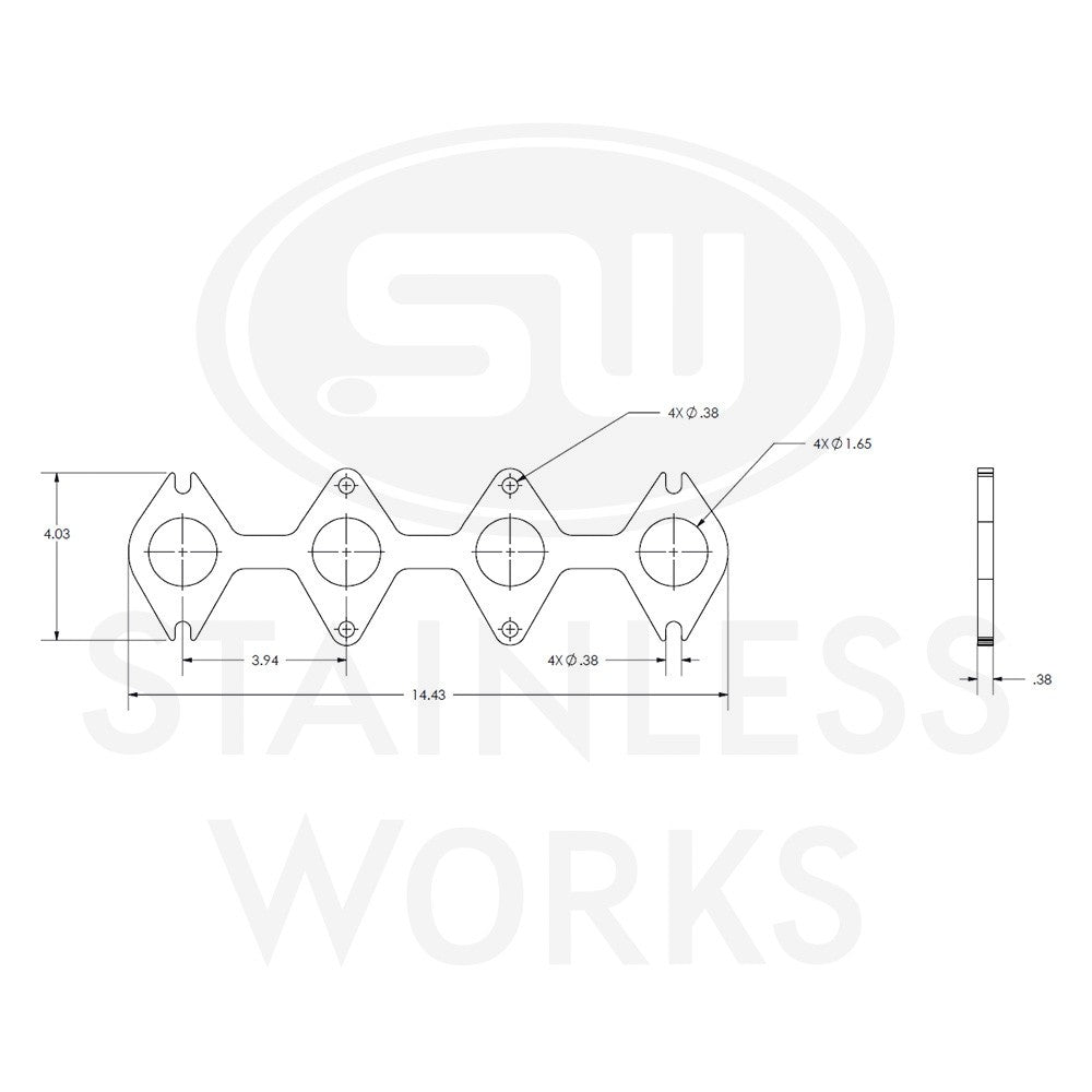 Stainless Works Header Flange SBF 1-5/8" 3V Round Port - Apollo Off-Road