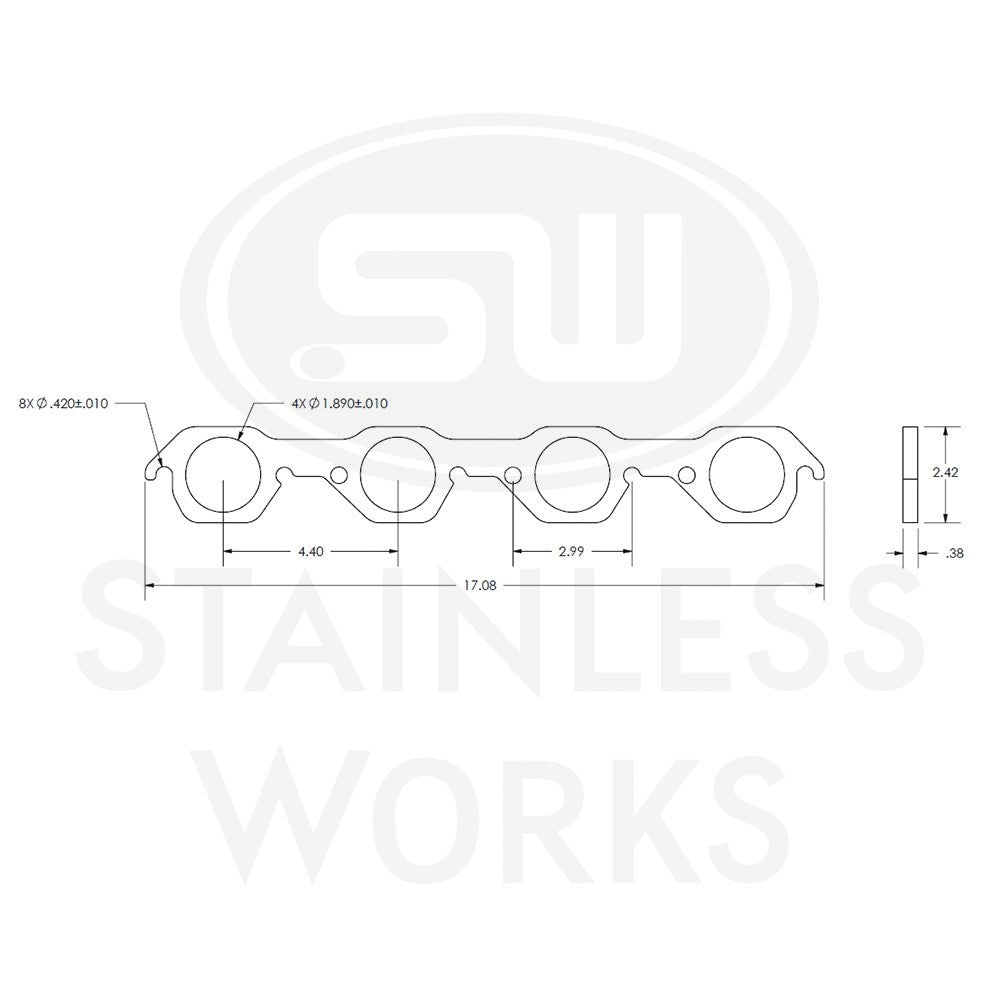 Stainless Works Header Flange SBF 1-7/8" Round Port - Apollo Off-Road