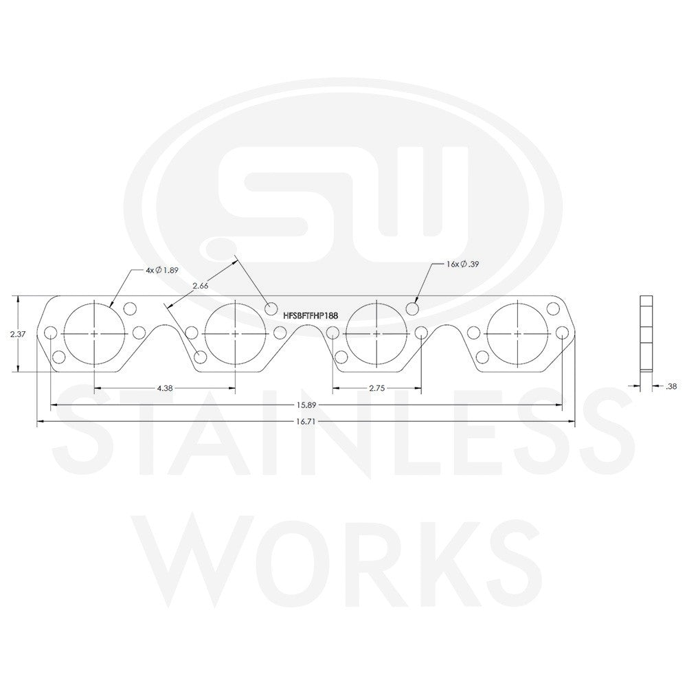 Stainless Works Header Flange SBF 1-7/8" Trick Flow High Port - Apollo Off-Road