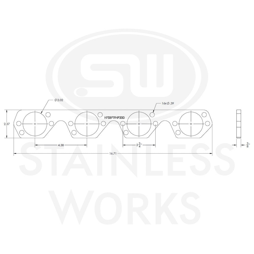 Stainless Works Header Flange SBF 2" Trick Flow High Port - Apollo Off-Road