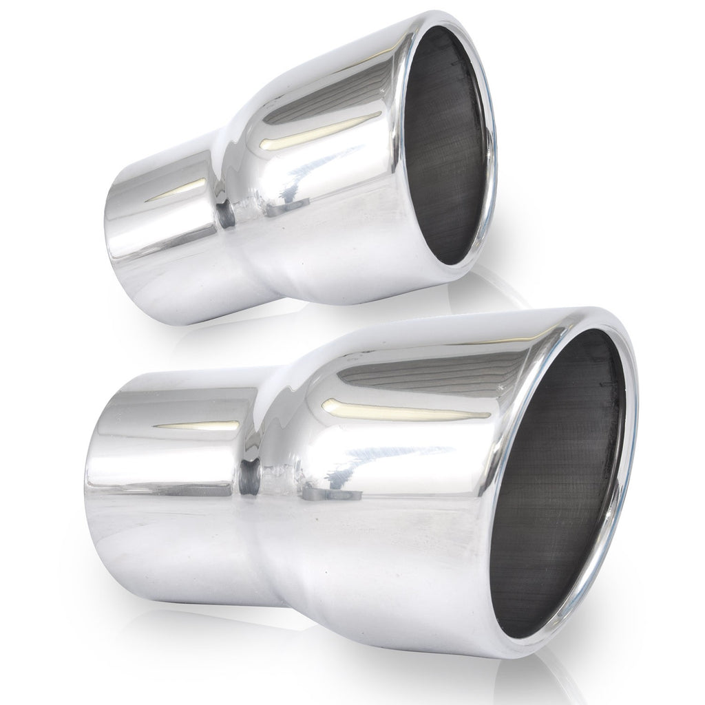 Stainless Works Slash Cut Rolled Edge Tips 5-1/4" Length 3" Inlet - Apollo Off-Road