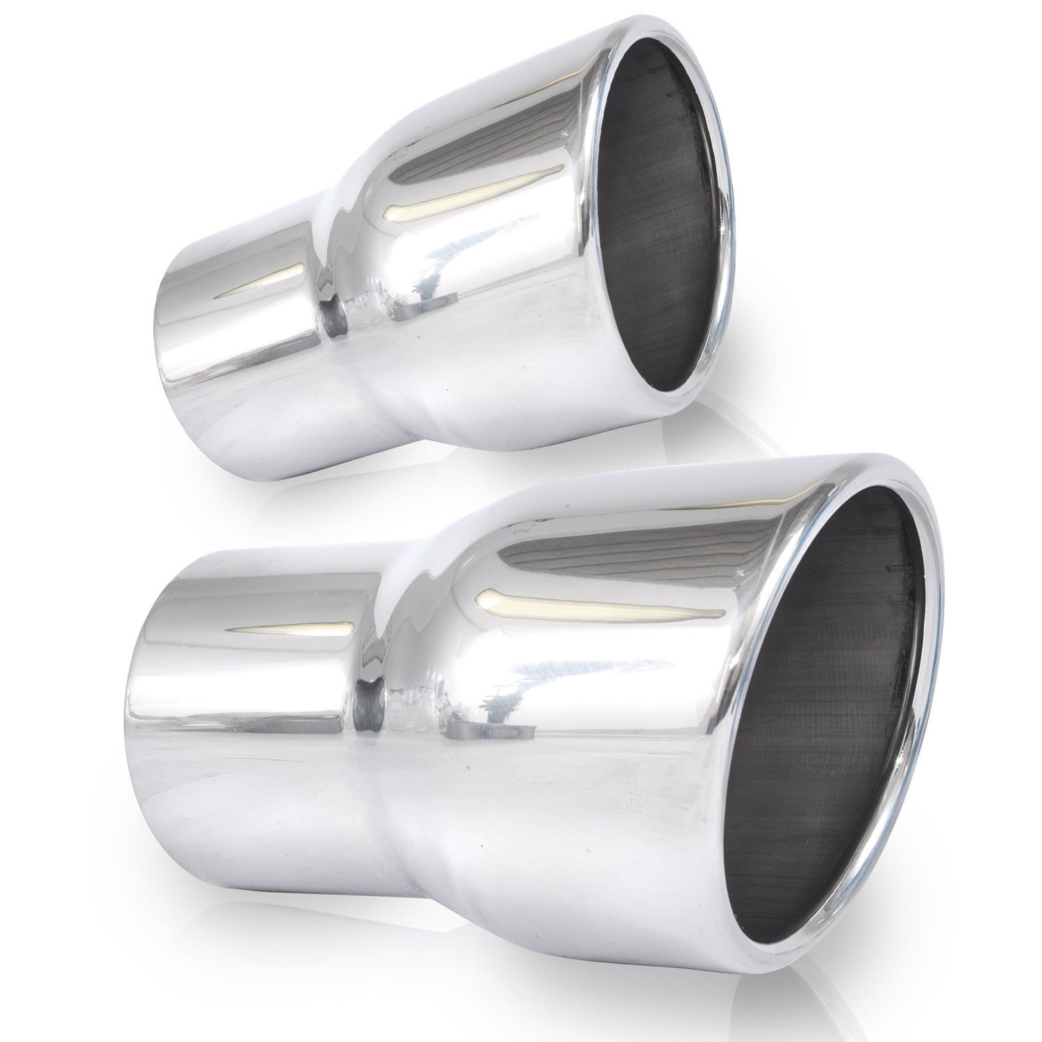 Stainless Works Slash Cut Rolled Edge Tips 5-1/4" Length 3" Inlet - Apollo Off-Road