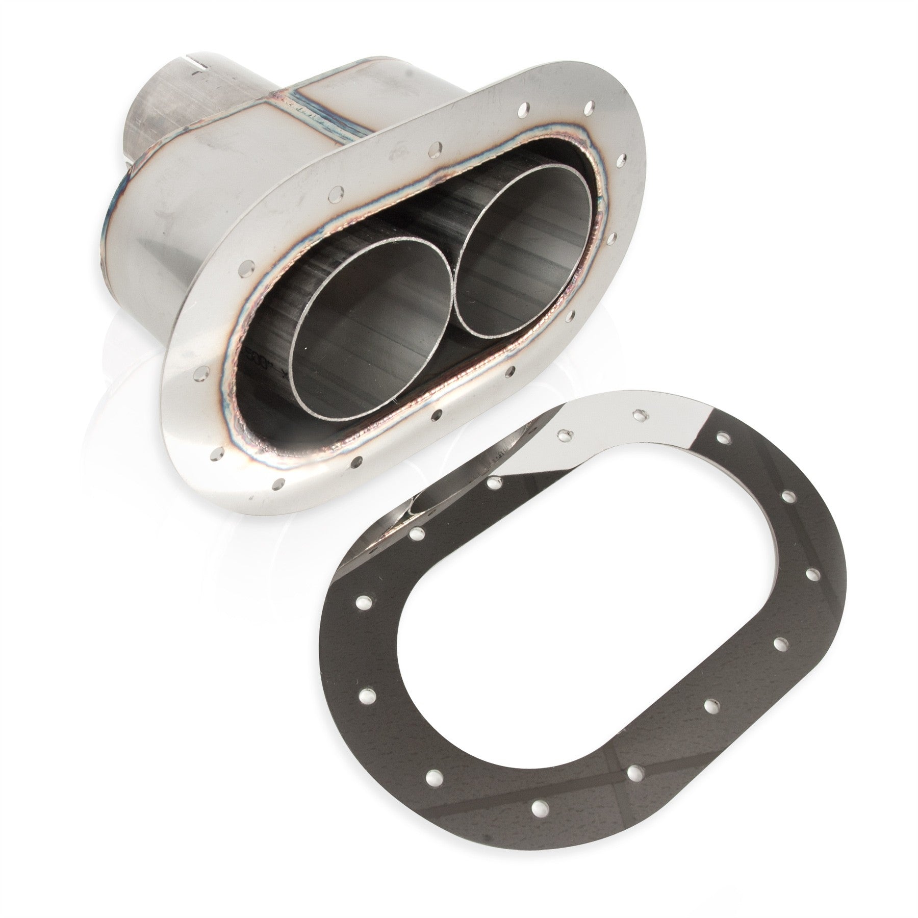 Stainless Works Thru Body Oval W/Dual Tubes Tip 2-1/2" Inlet - Apollo Off-Road