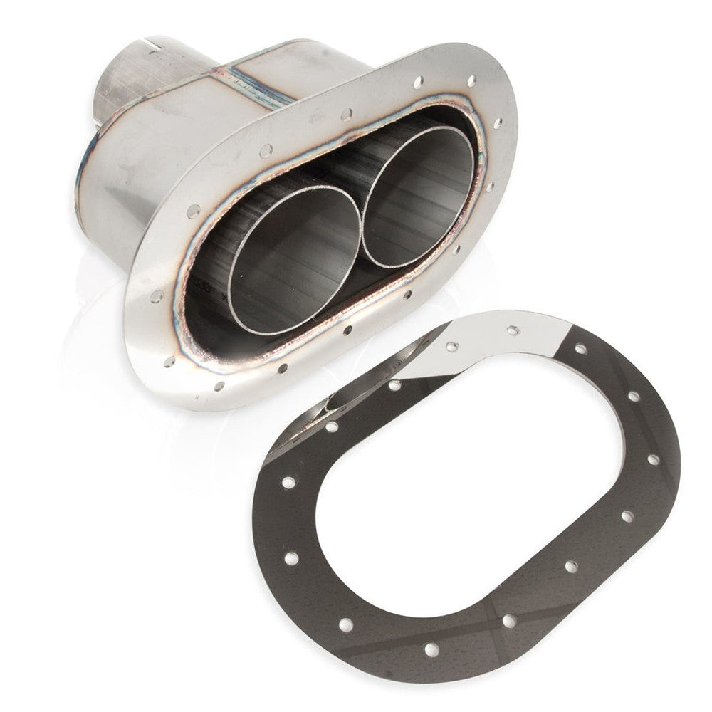 Stainless Works Thru Body Oval W/Dual Tubes Tip 2-1/2" Inlet - Apollo Off-Road