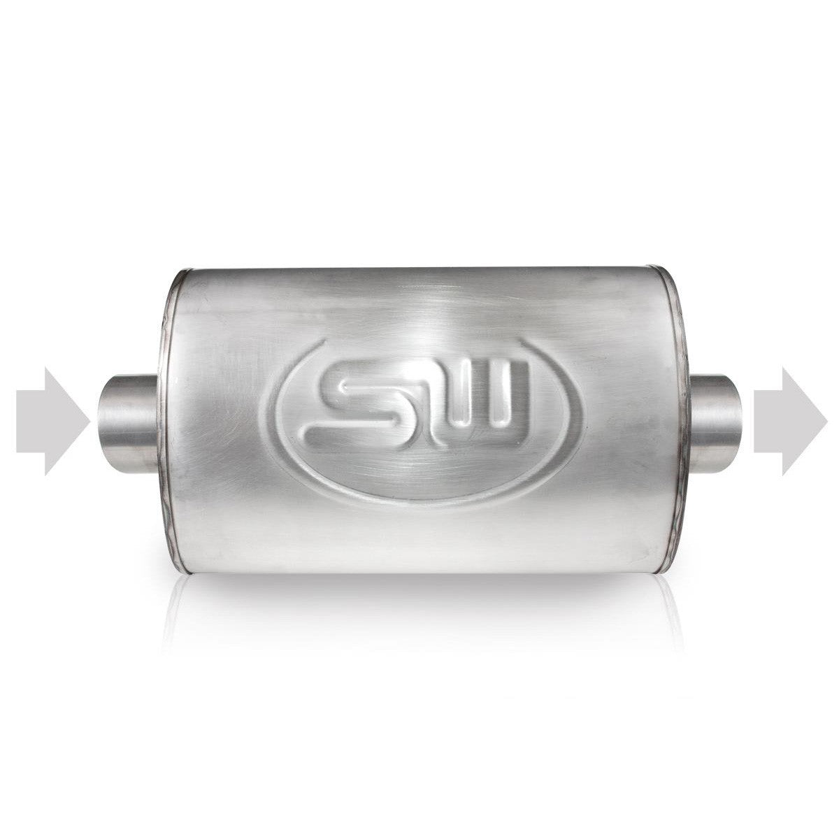 Stainless Works Turbo Chambered Muffler 2-1/2" Center Inlet And Center Outlet - Apollo Off-Road