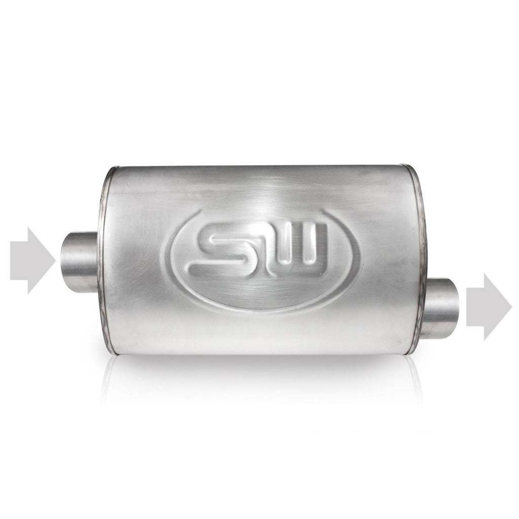 Stainless Works Turbo Chambered Muffler 2" Center Inlet And Offset Outlet - Apollo Off-Road