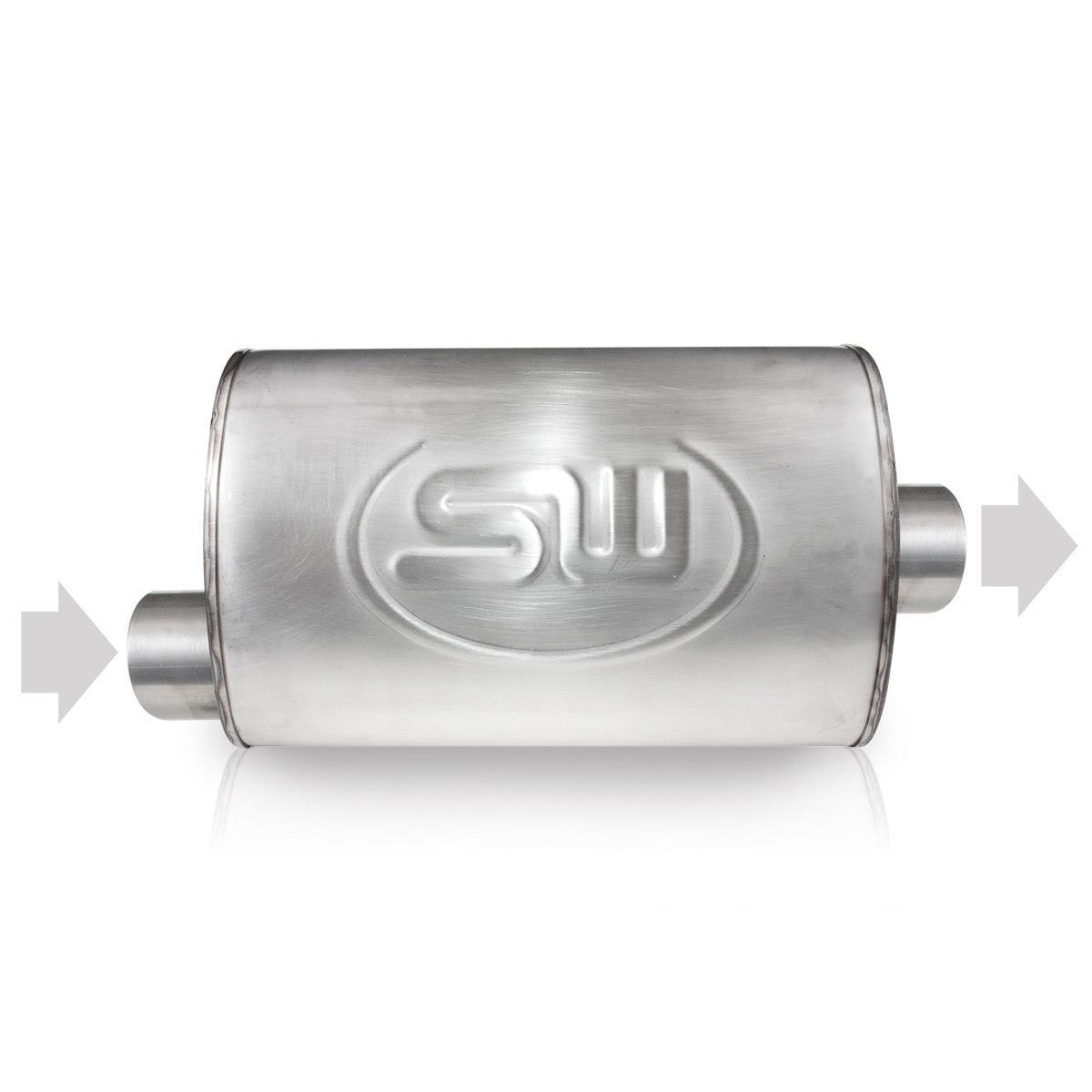 Stainless Works Turbo Chambered Muffler 2" Offset Inlet And Center Outlet - Apollo Off-Road