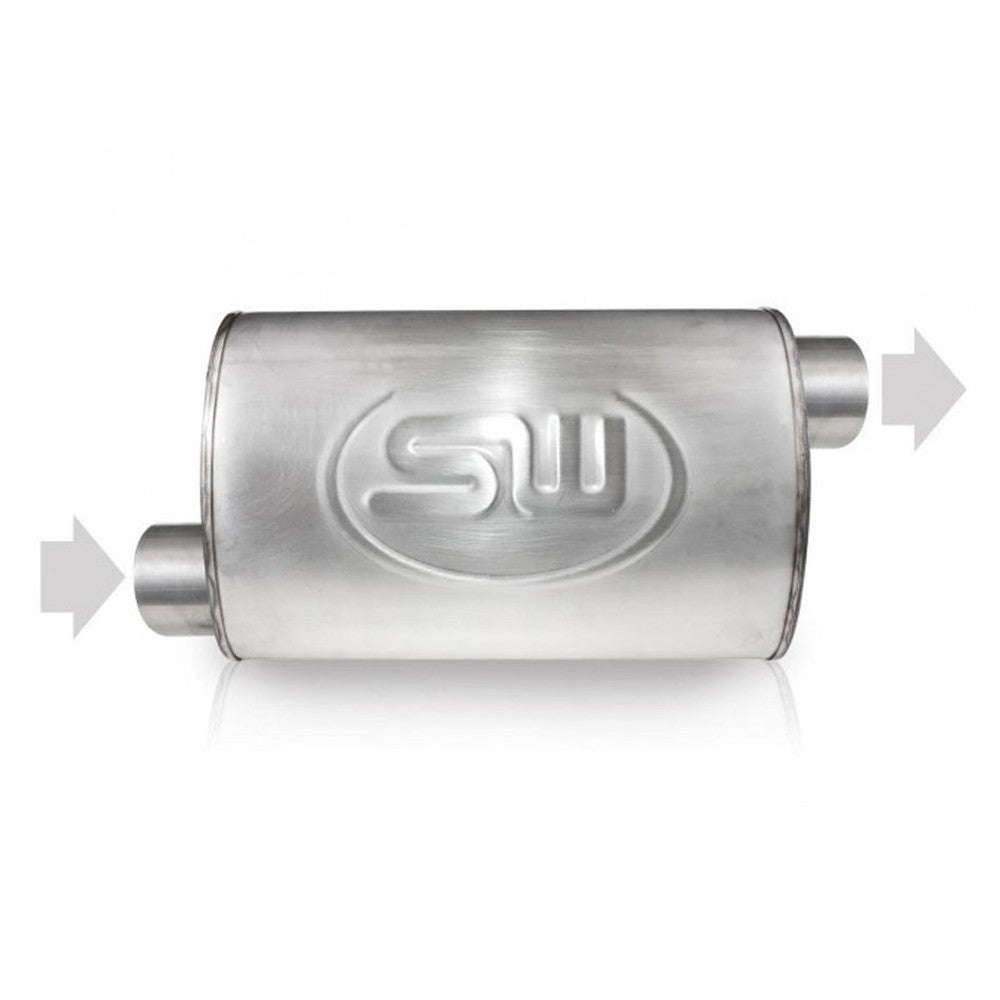 Stainless Works Turbo Chambered Muffler 3" Center Inlet And Offset Outlet - Apollo Off-Road