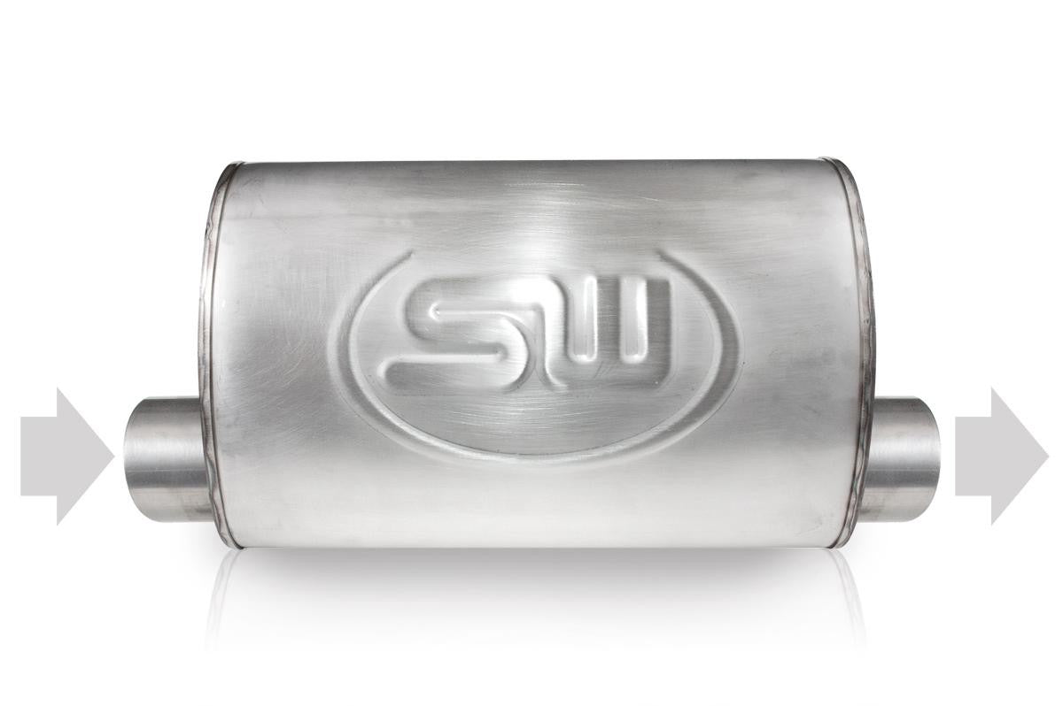 Stainless Works Turbo S-tube Muffler 2-1/2" Offset/Offset Same Side - Apollo Off-Road