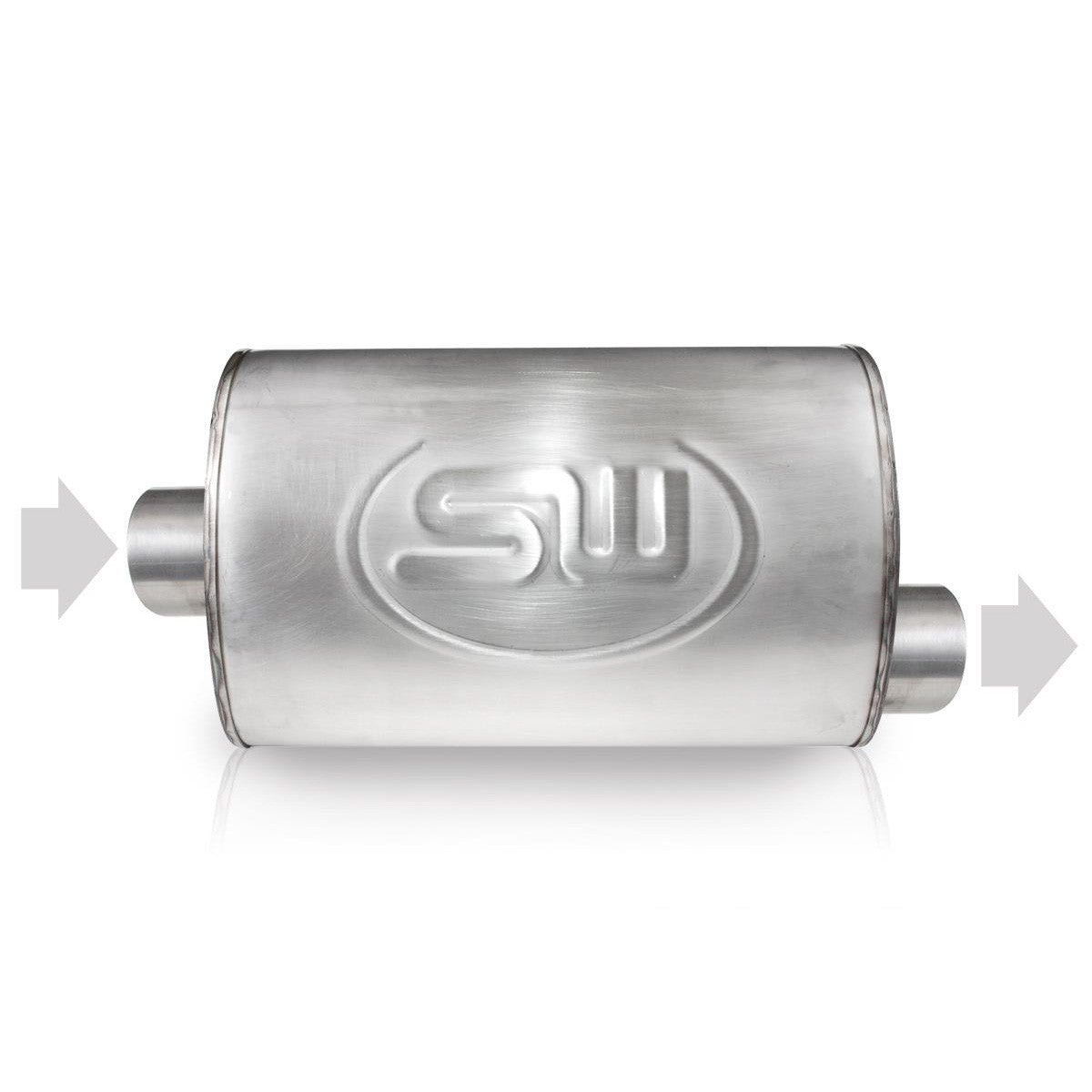 Stainless Works Turbo S-tube Muffler 3" Center Inlet And Offset Outlet - Apollo Off-Road
