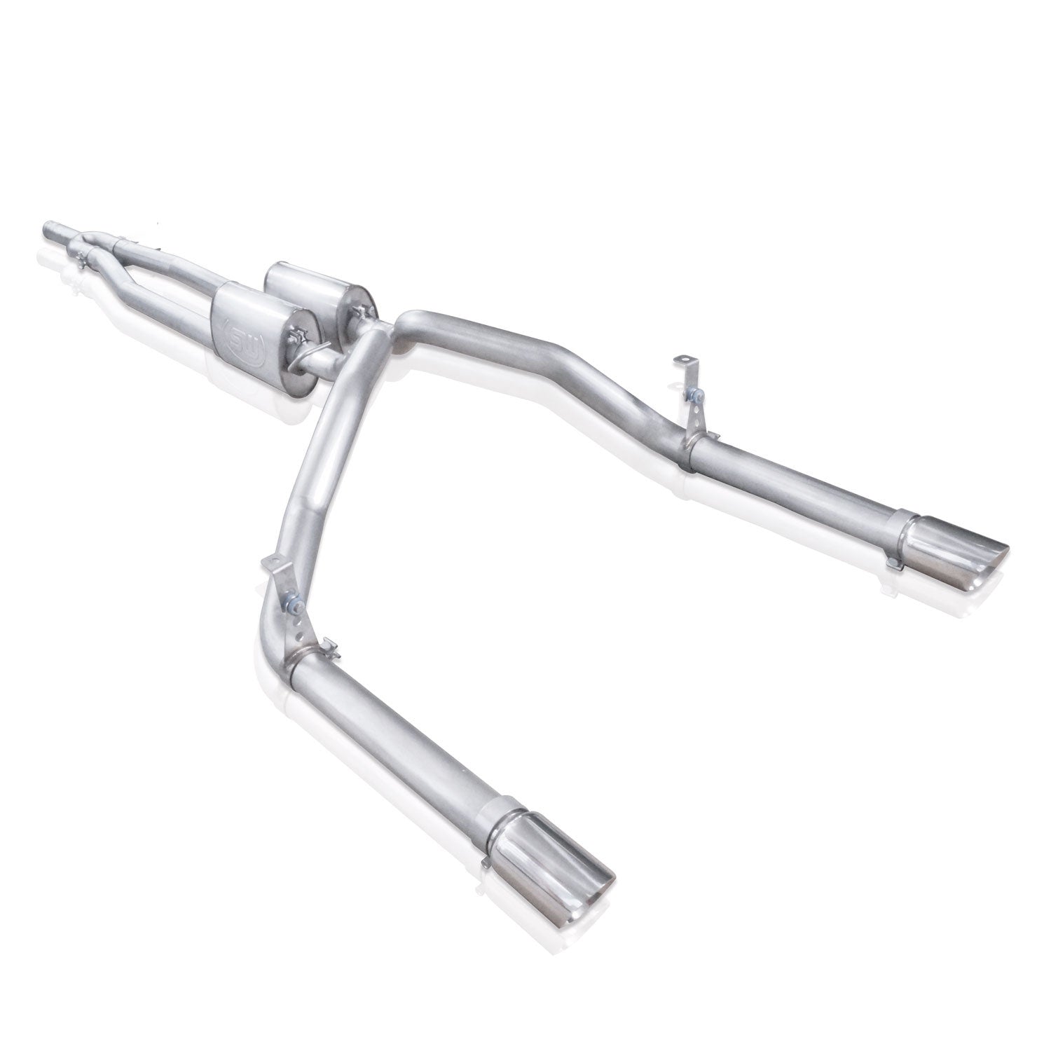Stainless Works Under/Bumper Catback Dual Turbo S-Tube Mufflers Factory Connect - Apollo Off-Road
