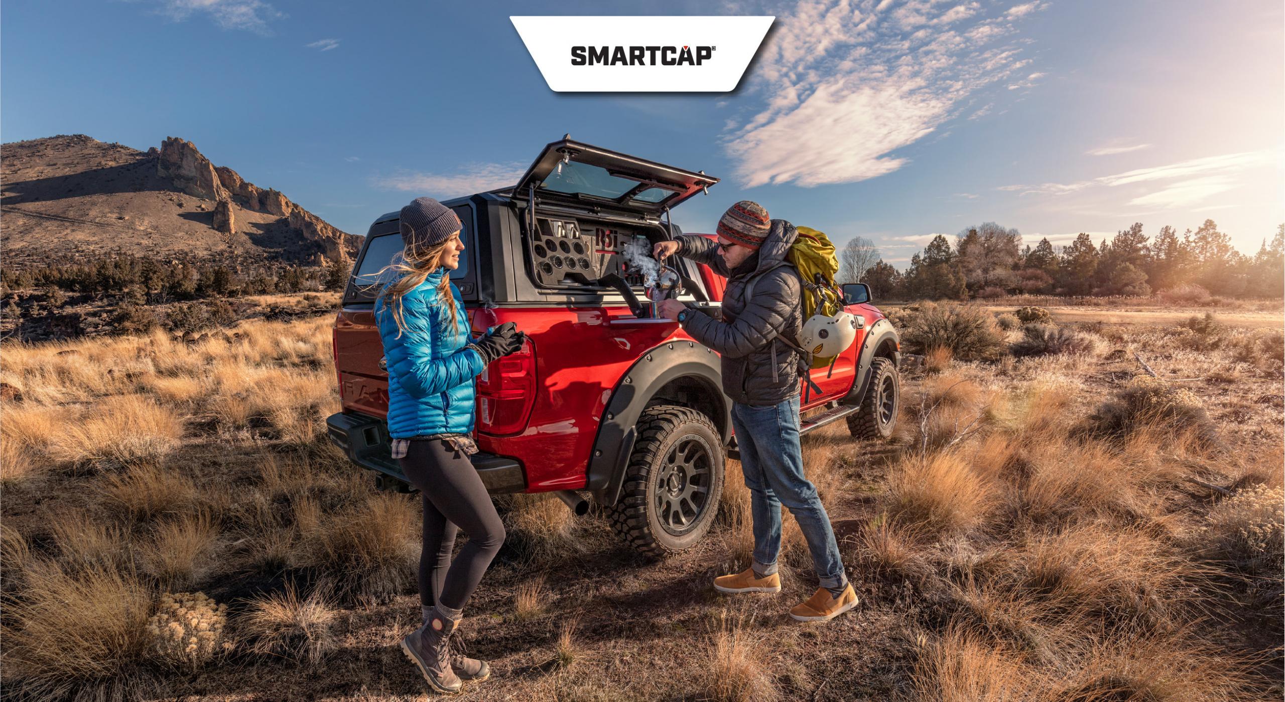 Tacoma Truck Bed Cap SmartCapEVOa Adventure Matte Black For 24-Present Toyota Tacoma 5 Foot Short Bed - Apollo Off-Road