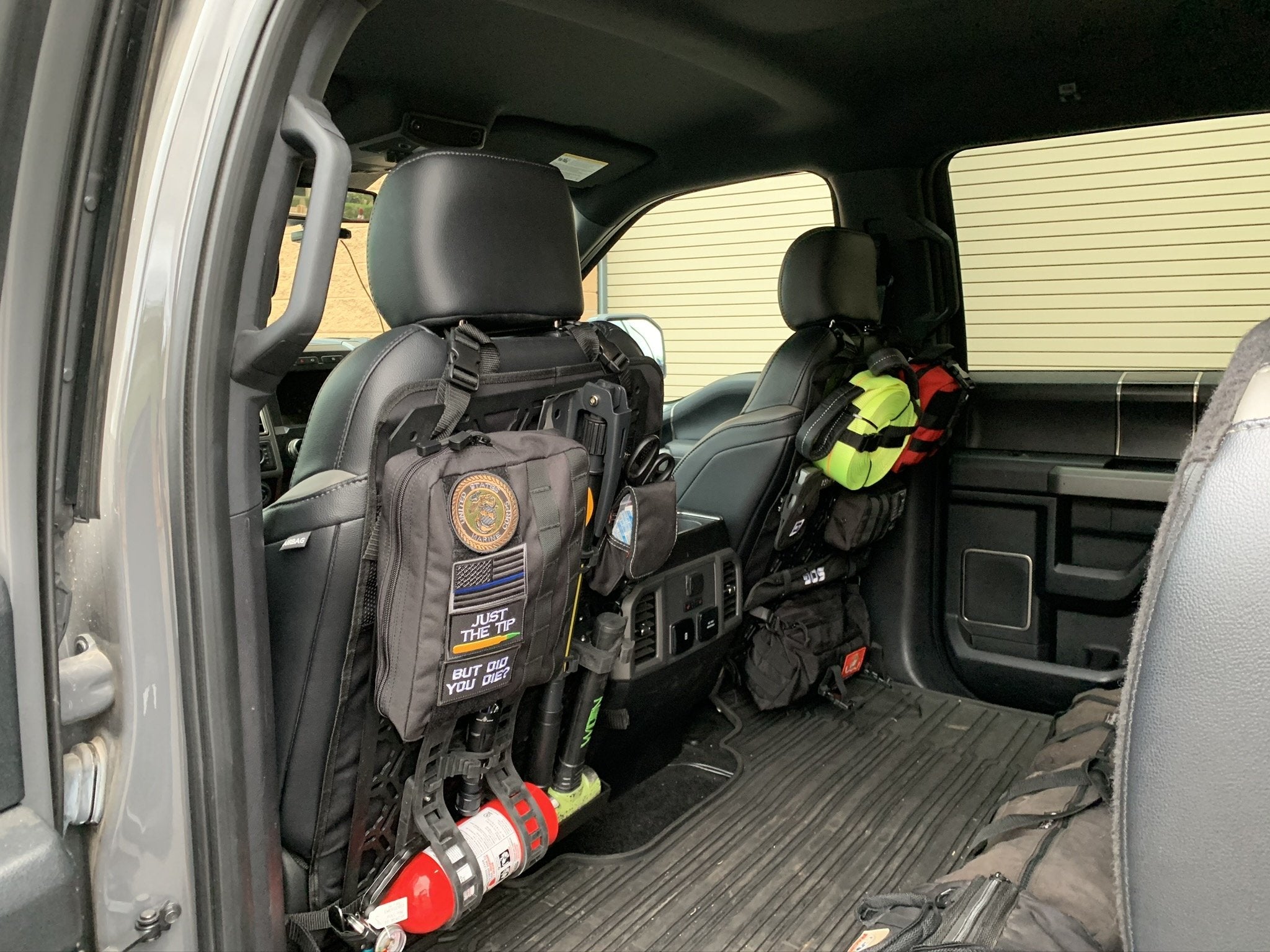 Foutz Motorsports Off-Road Seat Back Panel Kit with Shovel - Hammer - Fire Extinguisher