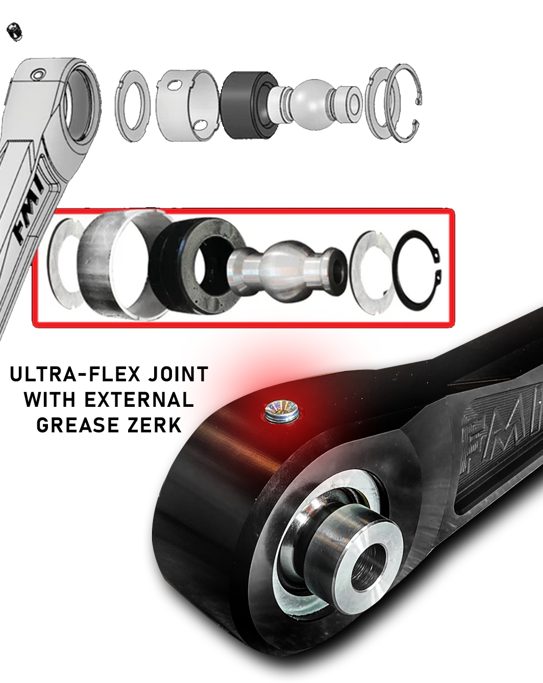 Foutz Motorsports Billet Rear Lower Suspension Arms with Ultra-Flex Joints 2024-2026 Toyota Tacoma