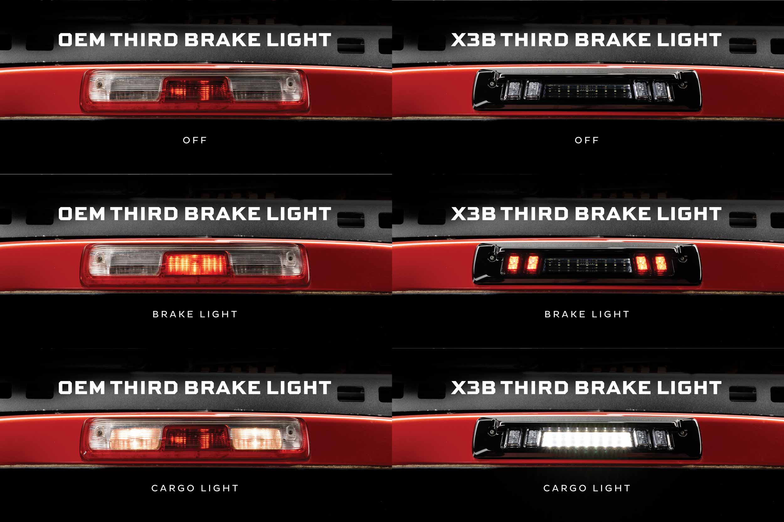 X3B LED Third Brake Light: 2015+ Colorado/Canyon, Clear Lens - Apollo Off-Road