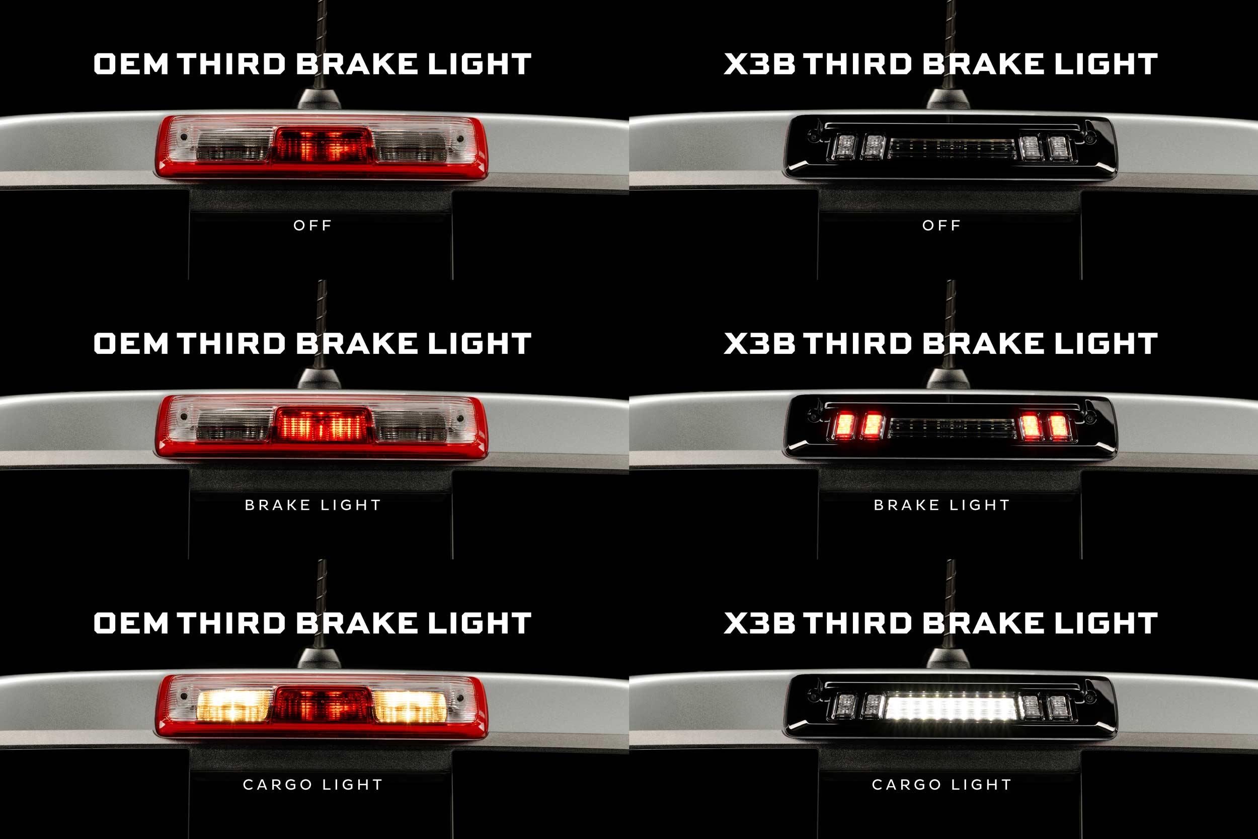 X3B LED Third Brake Light: 2015+ Colorado/Canyon, Clear Lens - Apollo Off-Road
