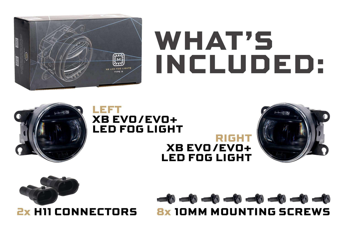 XB Evo+ Fog Lights: Type S (Set / White + Yellow) - Apollo Off-Road