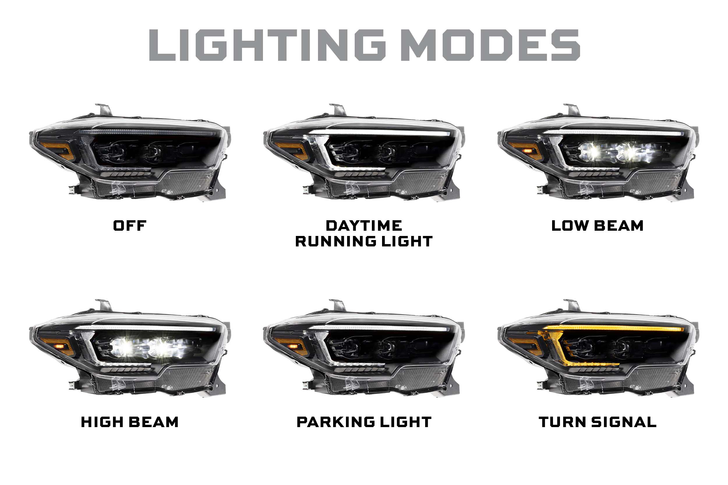 XB Evo Hybrid Headlights: 2016-2023 Toyota Tacoma, Set - Apollo Off-Road