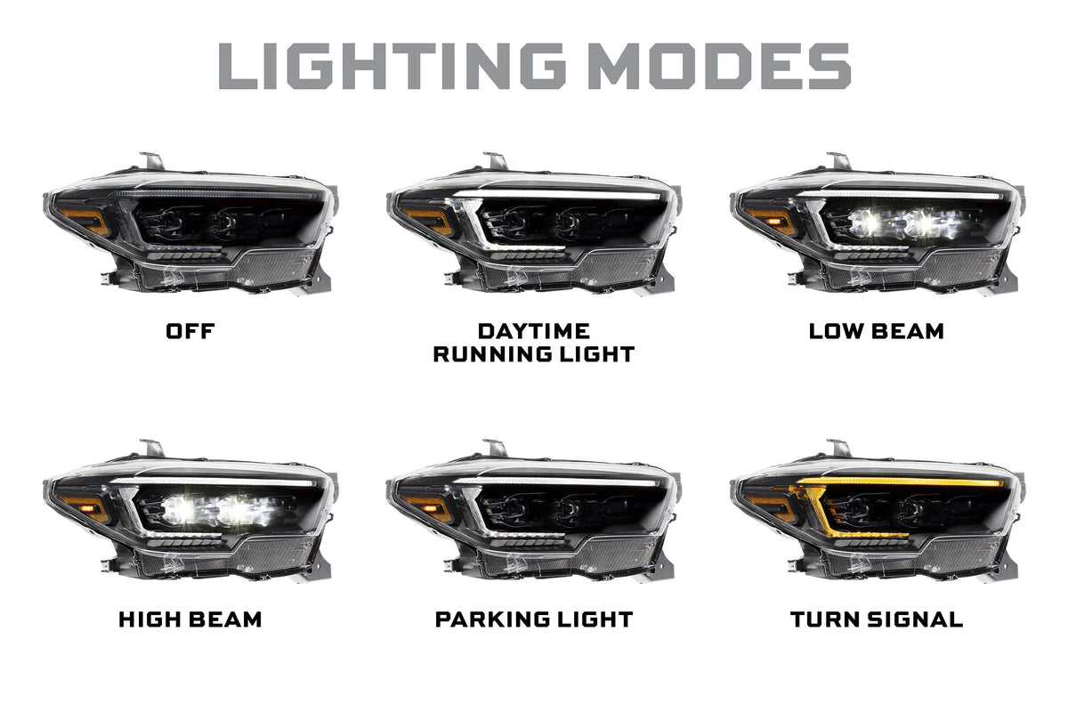 XB Evo Hybrid Headlights: 2016-2023 Toyota Tacoma, Set - Apollo Off-Road