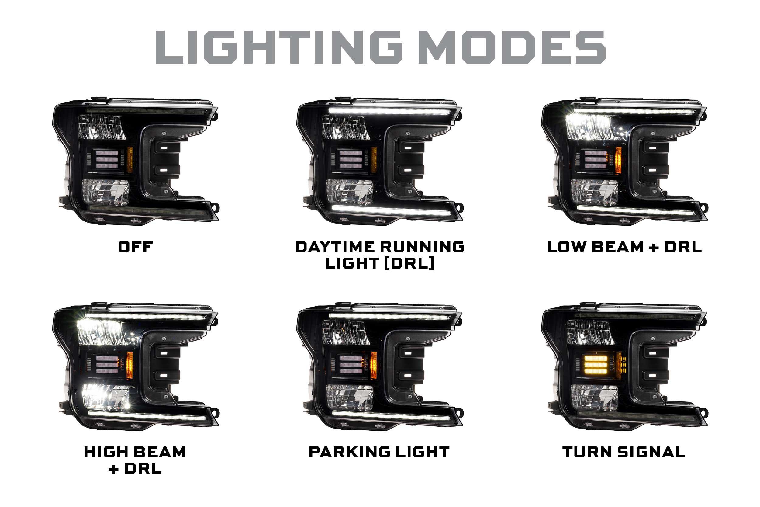 XB Hybrid-R LED Headlights: Ford F150 (18-20) (Pair / ASM) - Apollo Off-Road