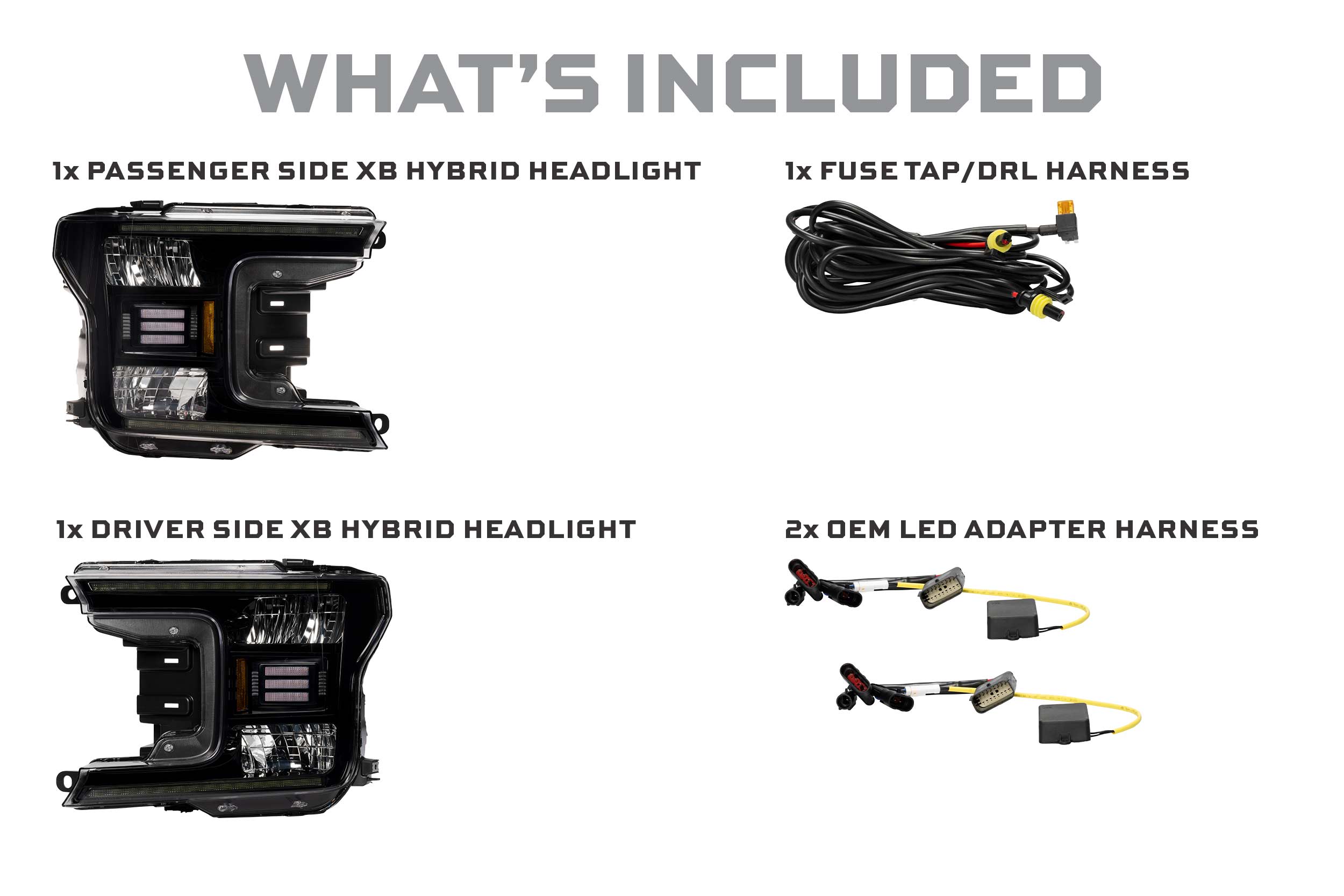 XB Hybrid-R LED Headlights: Ford F150 (18-20) (Pair / ASM) - Apollo Off-Road