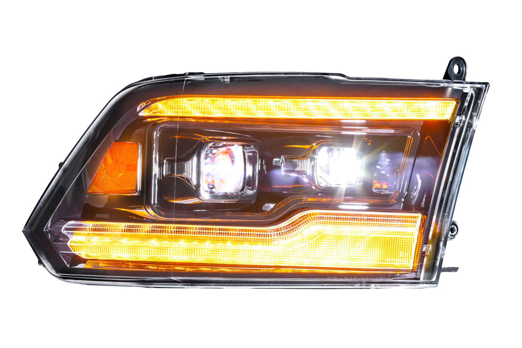 XB LED Headlights: Dodge Ram (09-18) (Pair / Amber DRL) - Apollo Off-Road