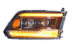 XB LED Headlights: Dodge Ram (09-18) (Pair / Amber DRL) - Apollo Off-Road