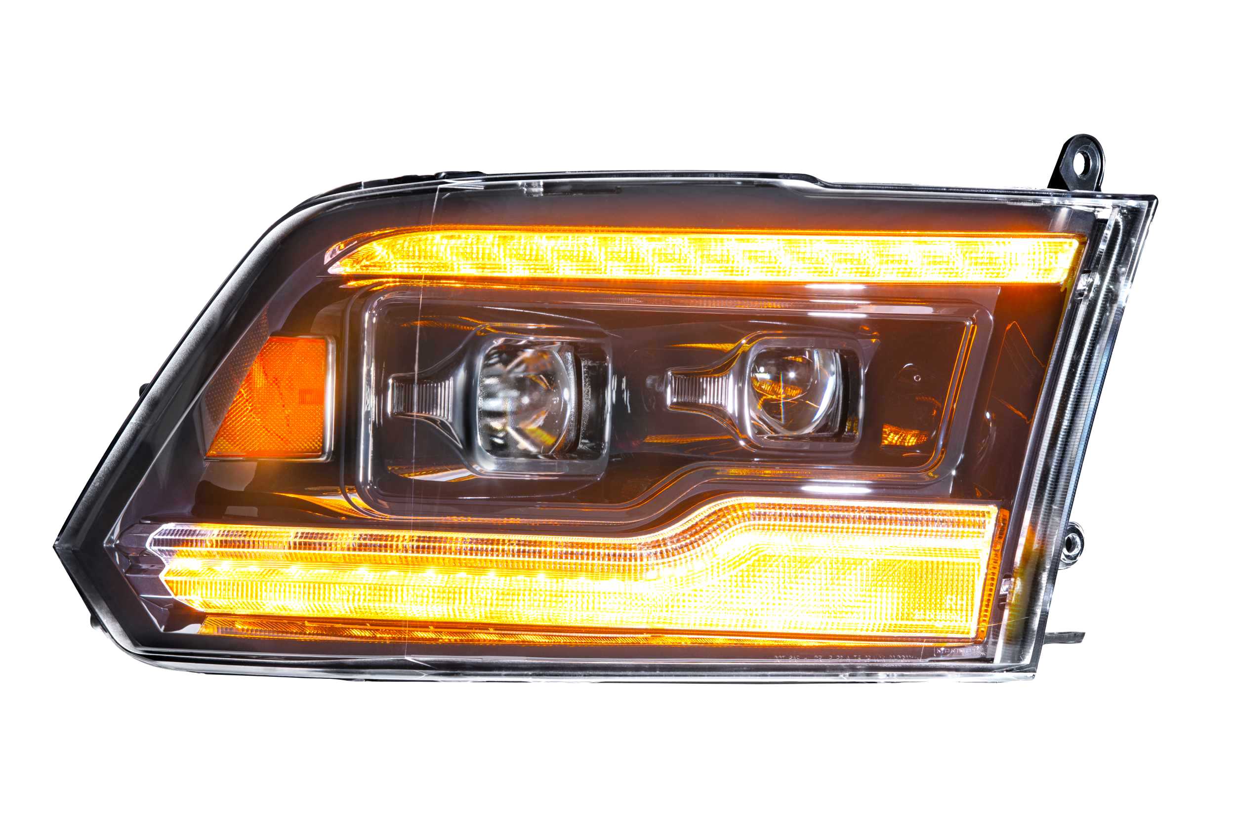 XB LED Headlights: Dodge Ram (09-18) (Pair / Amber DRL) - Apollo Off-Road