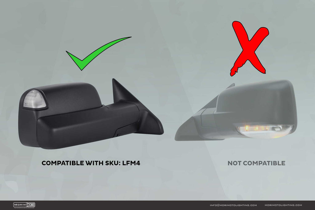 XB LED Mirror Lights: Dodge Ram (09-18 / Top Corner / Pair) - Apollo Off-Road