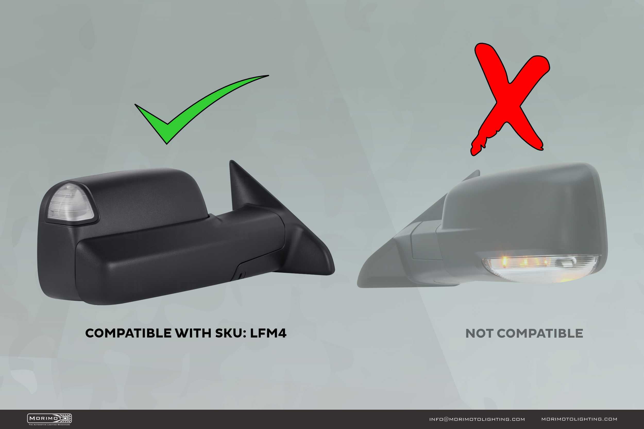 XB LED Mirror Lights: Dodge Ram (09-18 / Top Corner / Pair) - Apollo Off-Road