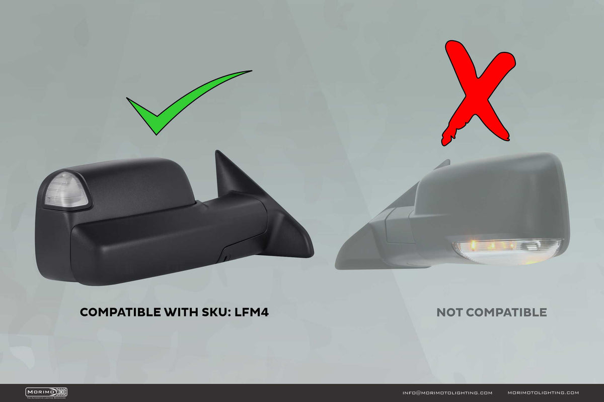 XB LED Mirror Lights: Dodge Ram (09-18 / Top Corner / Pair) - Apollo Off-Road