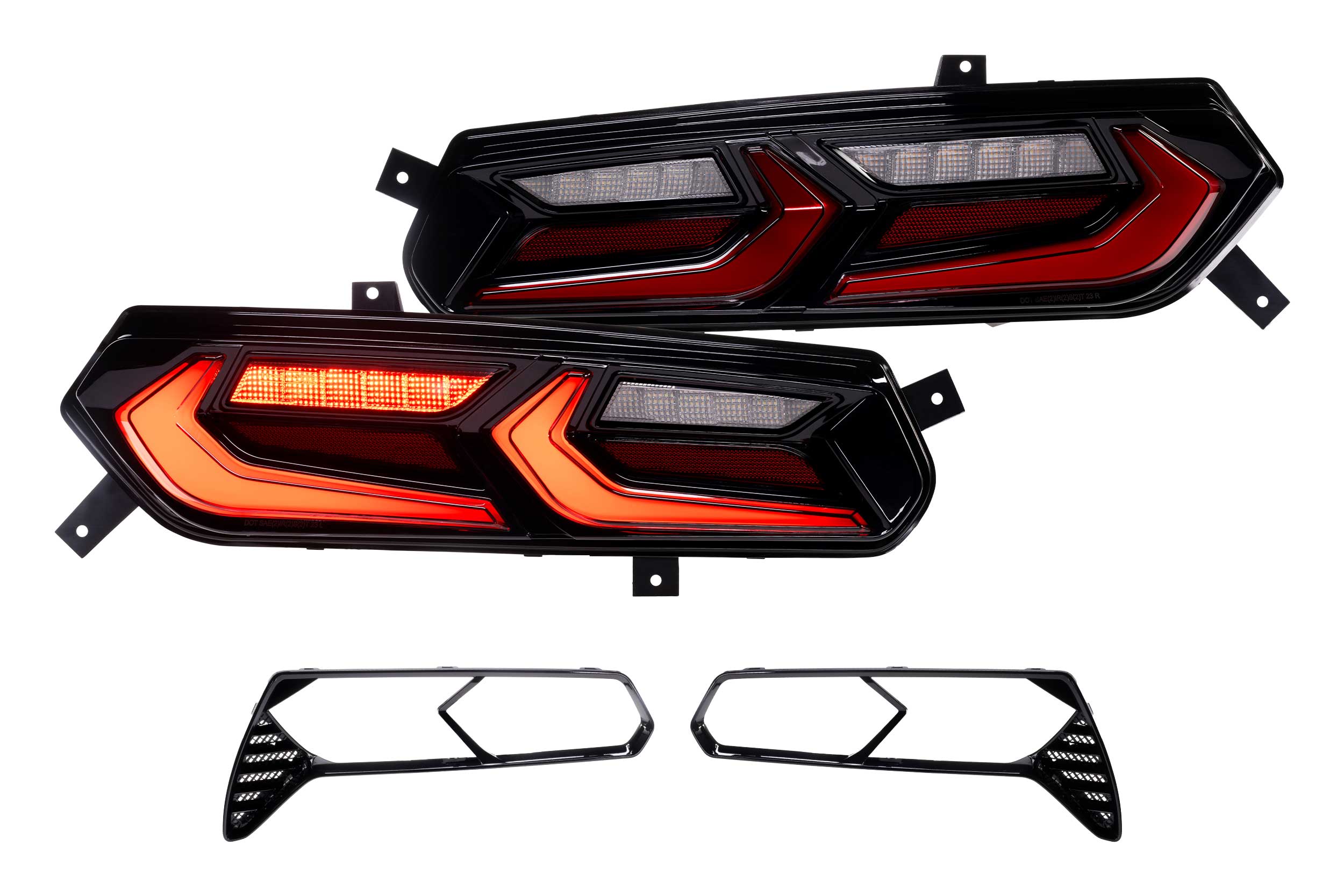 XB LED Tail Lights: 14- 19 Corvette C7 (C8 Style / Set) Choose Smoked / Red - Apollo Off-Road