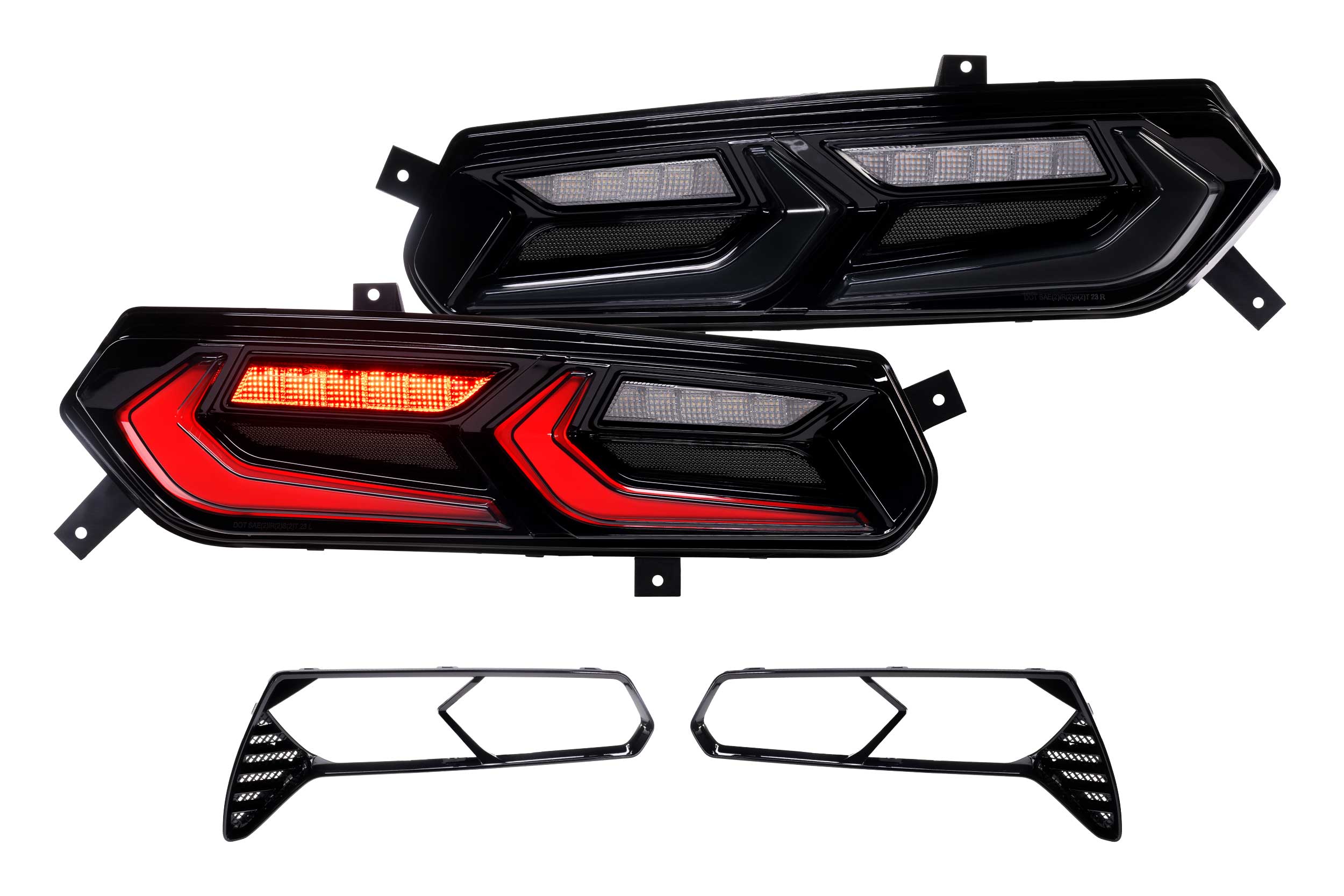 XB LED Tail Lights: 14- 19 Corvette C7 (C8 Style / Set) Choose Smoked / Red - Apollo Off-Road