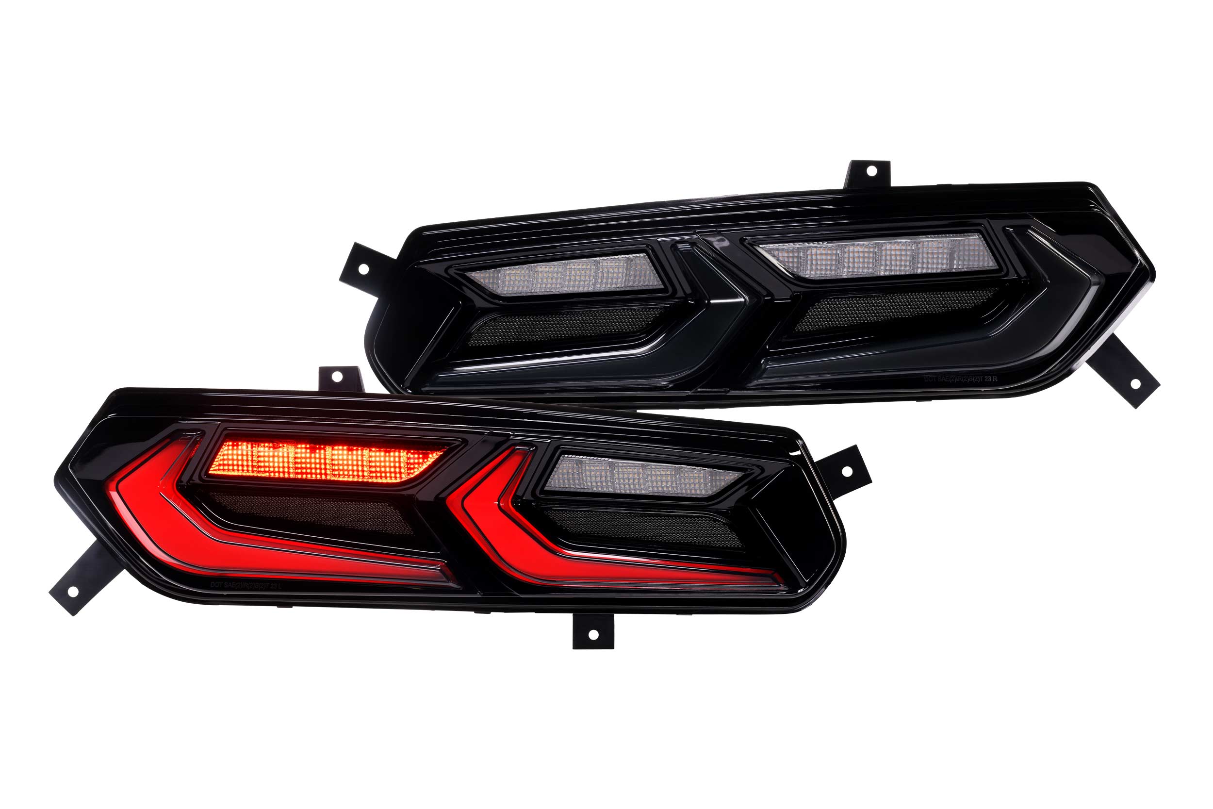 XB LED Tail Lights: 14- 19 Corvette C7 (C8 Style / Set) Choose Smoked / Red - Apollo Off-Road