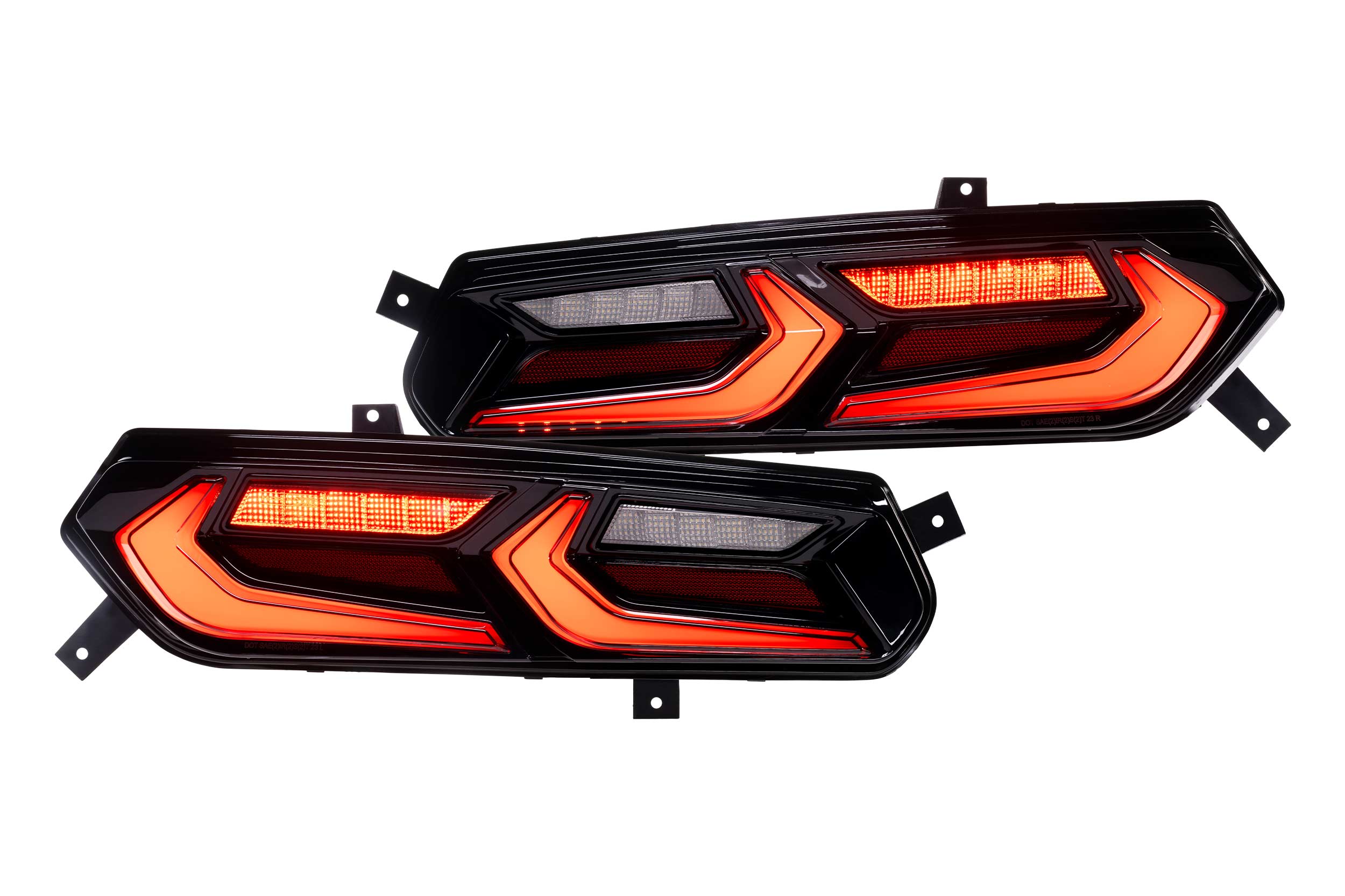 XB LED Tail Lights: 14- 19 Corvette C7 (C8 Style / Set) Choose Smoked / Red - Apollo Off-Road