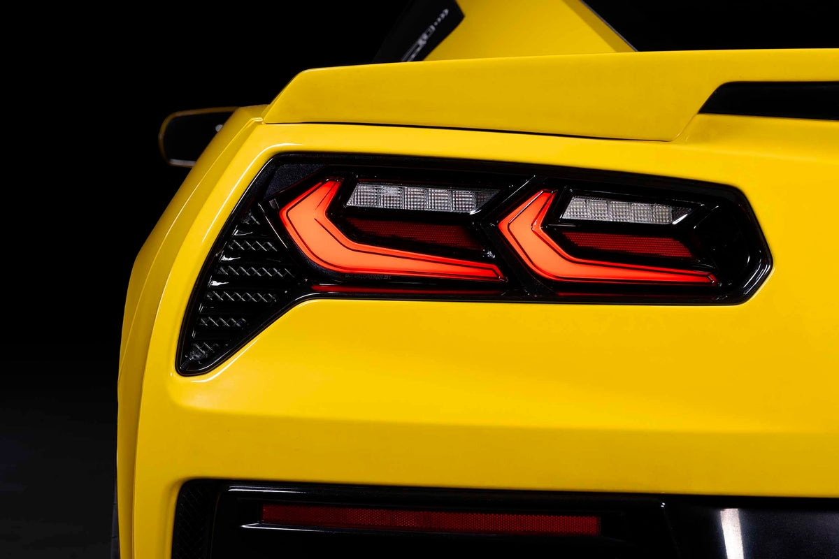 XB LED Tail Lights: 14- 19 Corvette C7 (C8 Style / Set) Choose Smoked / Red - Apollo Off-Road